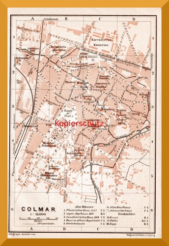 Colmar historischer stadtplan - colmar,