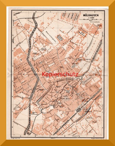 Mülhausen histor stadtplan - mülhausen,