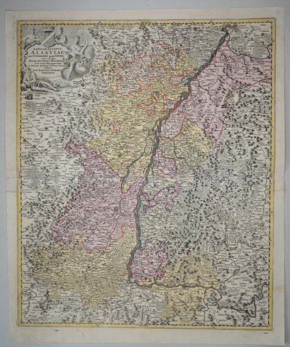 Elsass baden kupferstichkarte - elsass,