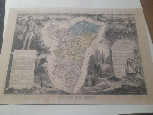 1861 karte mit - karte, figürlicher