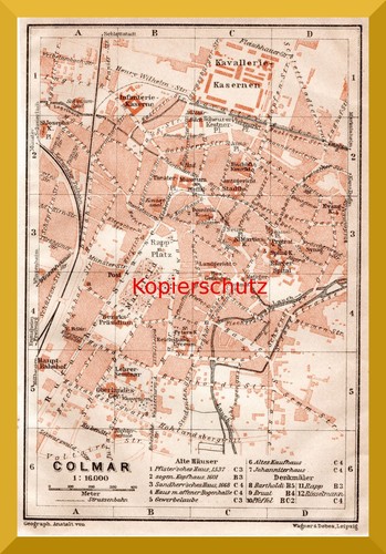 Colmar historischer stadtplan - colmar,